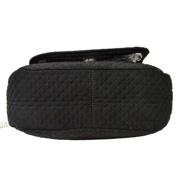 Vera Bradley Black Quilted Crossbody Chain Strap w/Leather Trim Nice - Picture 11 of 12